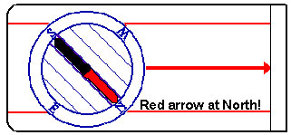 Figure 1.17: A typical compass aligned to create a reference frame. Image from URL: http://www.learn-orienteering.org/old/lesson1.html